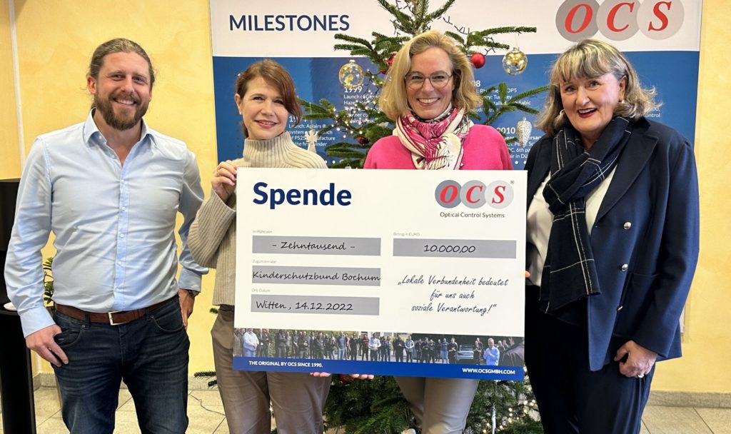 Spende statt Geschenke – OCS GmbH überreicht Weihnachtsspende an den Kinderschutzbund Bochum e.V.